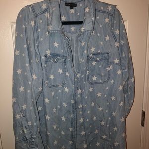 Plus size jean blouse